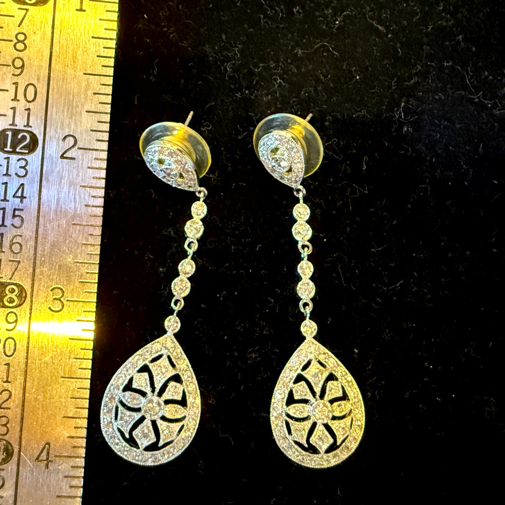 Elegant Sterling Silver Chandelier Earrings